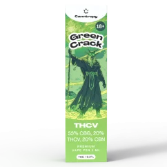 Canntropy THCV Vape Pen Green Crack, 20 % THCV, 60 % CBG, 20 % CBN, 1 ml