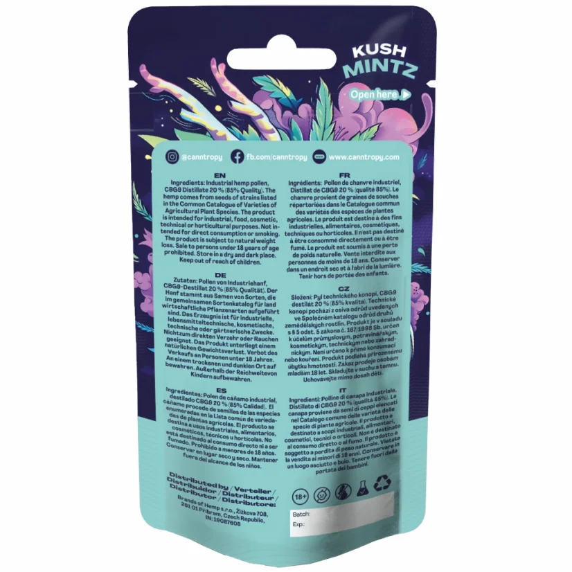 Canntropy CBG9 Hash Kush Mintz, CBG9 85% quality, 1 g - 100 g