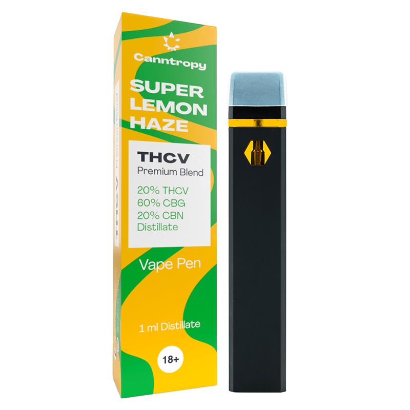 "Canntropy THCV Vape Pen Super Lemon Haze", 20% THCV, 60% CBG, 20% CBN, 1 ml