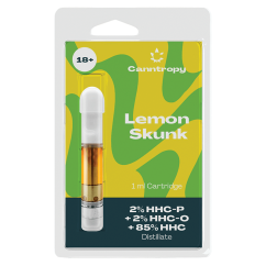 Canntropy HHC mišinio kasetė Lemon Skunk, 2% HHC-P, 2% HHC-O, 85% HHC, 1 ml