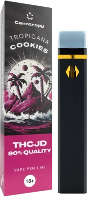 Canntropy THCJD Vape Pen za enkratno uporabo Tropicana Cookies, kakovost THCJD 90%, 1 ml