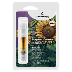 Canntropy Cartucho THCV Névoa Super Limão - 20 % THCV, 60 % CBG, 20 % CBN, 1 ml