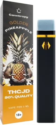 Canntropy THCJD Vape Pen za enkratno uporabo Golden Pineapple, kakovost THCJD 90%, 1 ml