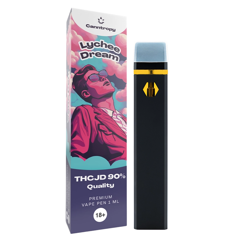 Canntropy THCJD Vape Pen Lychee Dream, THCJD 90 % kvalitet, 1 ml