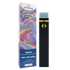 Canntropy THCV Vape Pen jetable Rainbow Zelato live resin terpenes, THCV 96% quality, 1 ml