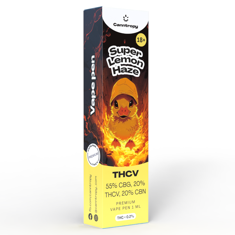 Canntropy THCV Vape Pen Super Lemon Haze, 20 % THCV, 60 % CBG, 20 % CBN, 1 ml