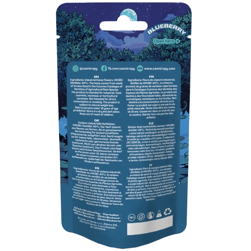 Canntropy H4CBD Flower Blueberry 40%, 1 g - 100 g