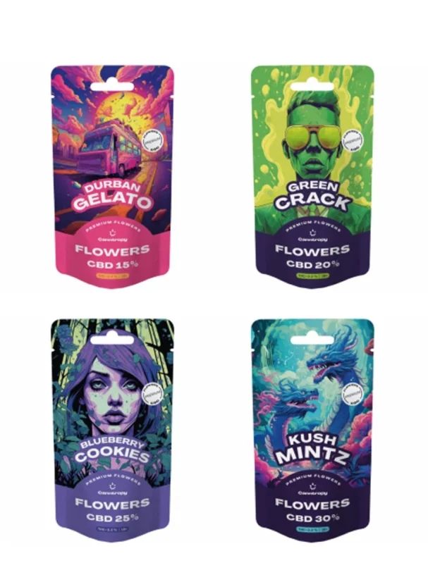 Canntropy Πακέτο CBD Flowers 15% έως 30%, Όλα σε Ένα Σετ - 4 x 1 g έως 100 g
