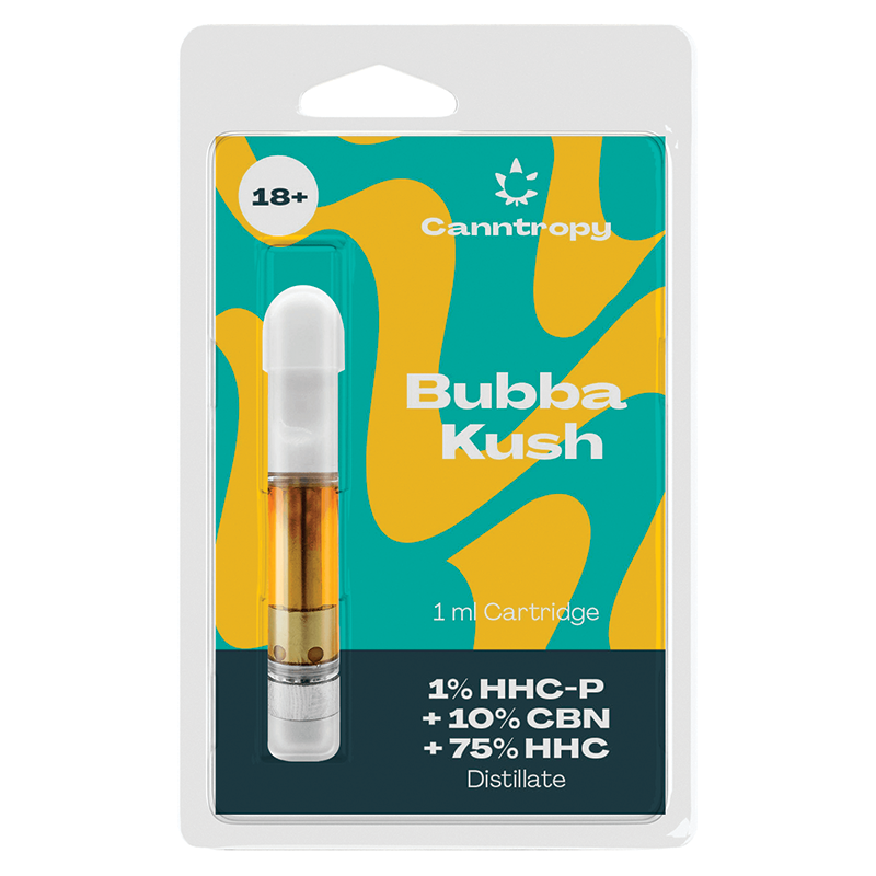 Canntropy HHC mišinio kasetė Bubba Kush, 1% HHC-P, 10% CBN, 75% HHC, 1 ml