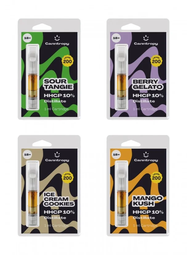 Canntropy Superstarka HHCP-patroner, allt i ett set - 4 smaker x 1 ml