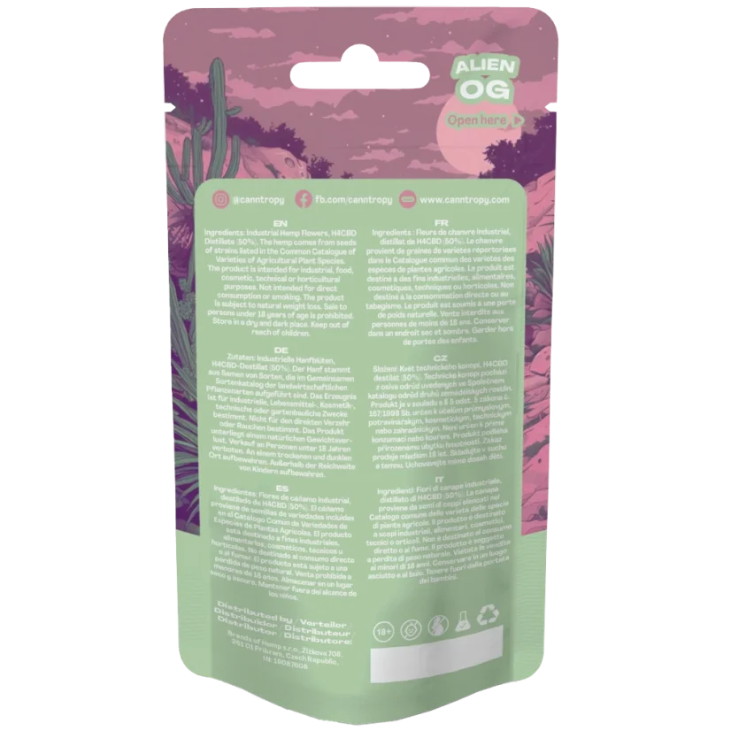 Canntropy H4CBD λουλούδι Alien OG 50%, 1 g - 100 g