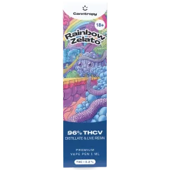 Canntropy THCV Μίας χρήσης Στυλό Vape Rainbow Zelato ζωντανά τερπένια ρητίνης, THCV 96% ποιότητας, 1 ml