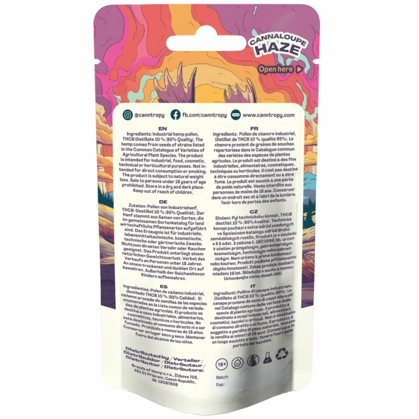 Canntropy THCB Hash Cannaloupe Haze, THCB 95% ποιότητα, 1 g - 5 g