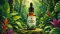 A bottle of CBD oil in the jungle.