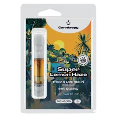 Canntropy THCV Cartridge Super Lemon Haze live resin terpenes, THCV 96% quality, 1 ml