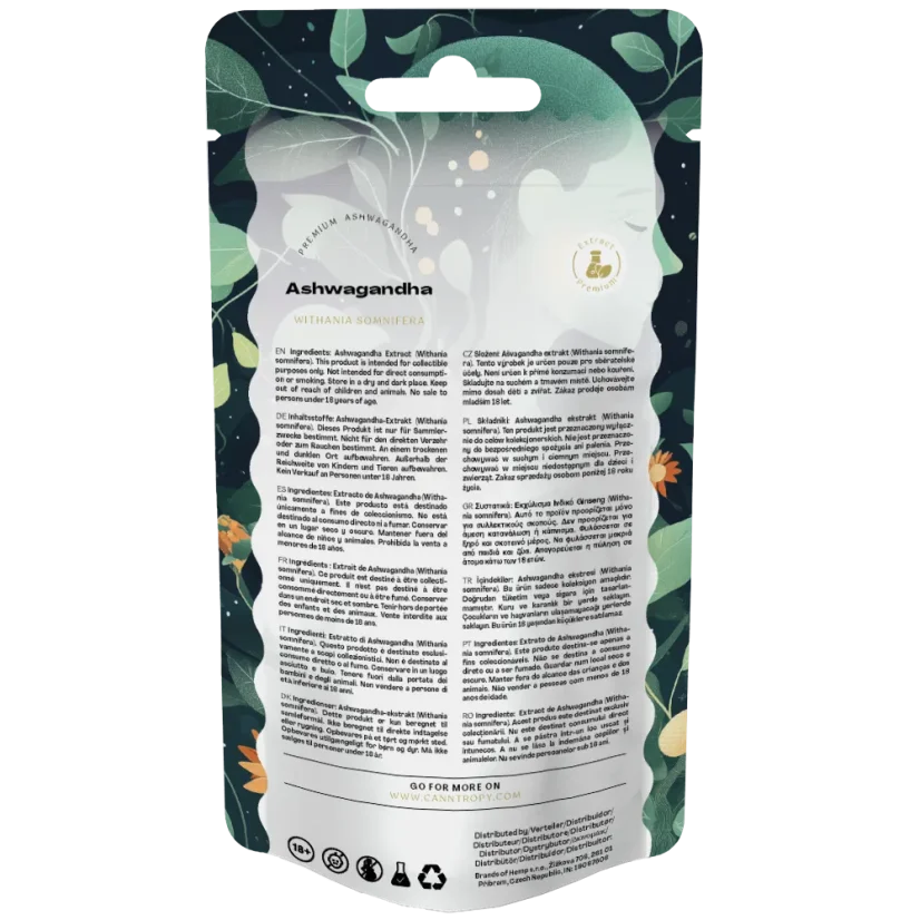 Canntropy Ashwagandha (Withania somnifera) Εκχύλισμα 5%, 5 g - 100 g