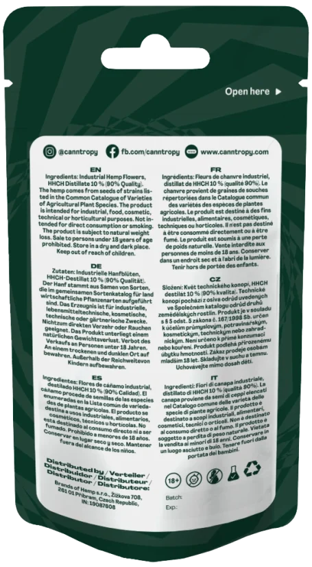 Canntropy HHCH Flower Green Crack, ποιότητα HHCH 90%, 1 g - 100 g