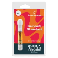 Canntropy HHCPO Blend Cartridge Sunset Sherbet, 2% HHC-P, 5% HHC-O, 90% CBD, 0,5 ml