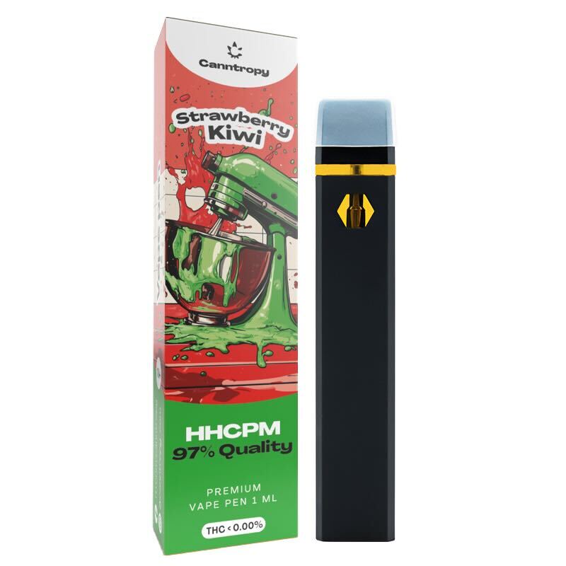 Canntropy HHCPM Stylo à Vape Fraise Kiwi, HHCPM 97% de qualité, 1 ml