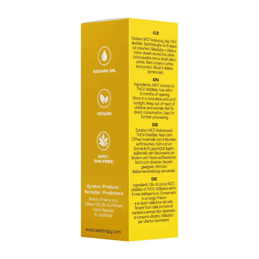 Canntropy THCV Premium Cannabinoid Oil - 5 %, 500 mg, 10 ml
