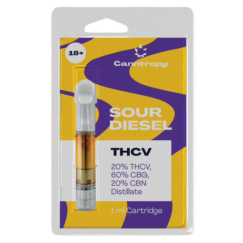 Canntropy THCV kasetne Sour Diesel - 20% THCV, 60% CBG, 20% CBN, 1 ml