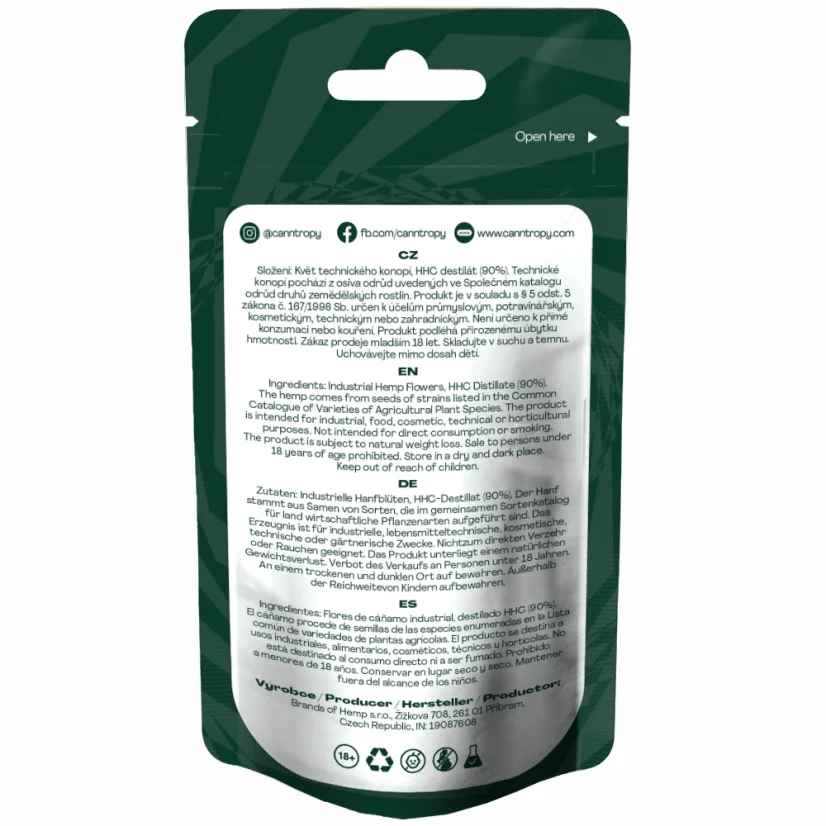 Canntropy HHC fiore Green Crack 90%, 1 g - 100 g