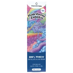 Canntropy THCV Vape Pen de unică folosință Rainbow Zelato terpene de rășină vii, calitate THCV 96%, 1 ml