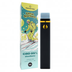 Canntropy CBD Kertakäyttöinen Vape Pen Lime Sorbet, CBD 95 %, 1 ml