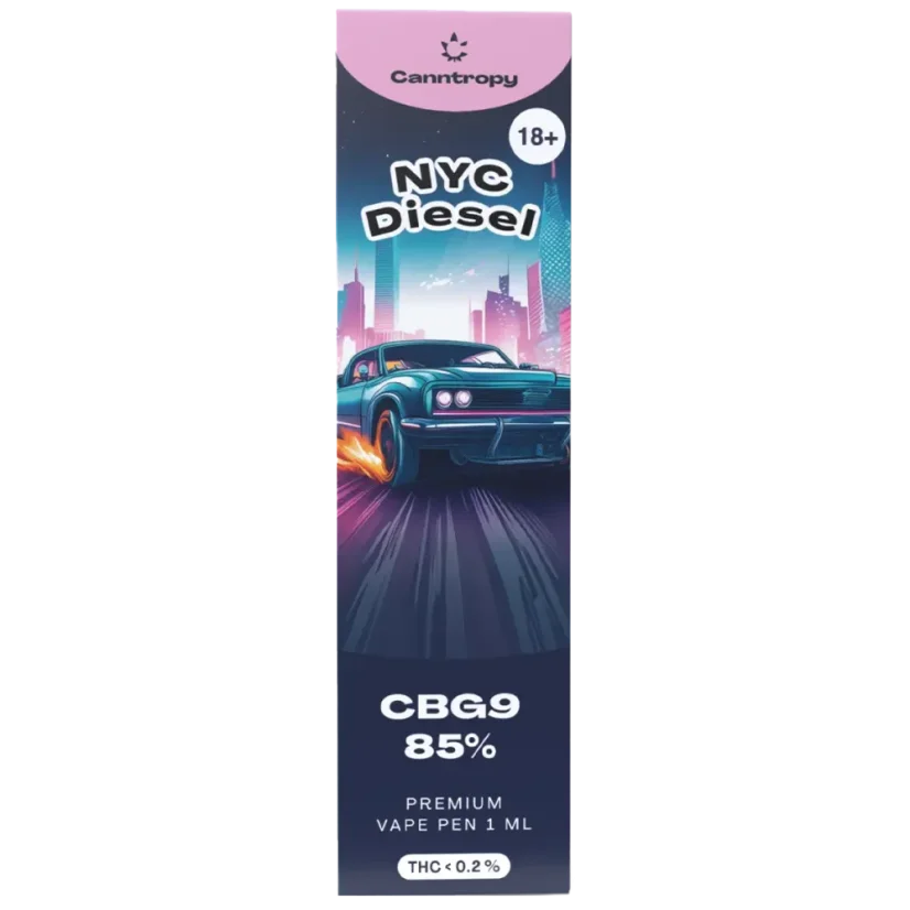 Canntropy CBG9 Disposable Vape Pen NYC Diesel, CBG9 85% kakovost, 1 ml