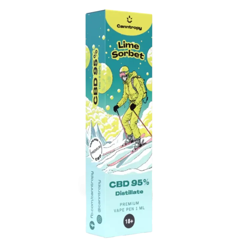 Canntropy CBD Disposable Vape Pen Lime Sorbet, CBD 95 %, 1 ml