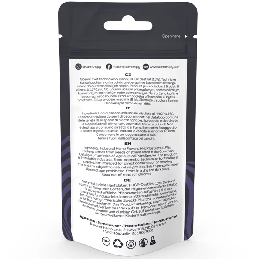 Canntropy λουλούδι HHCP Purple Haze 15 %, 1 g - 100 g