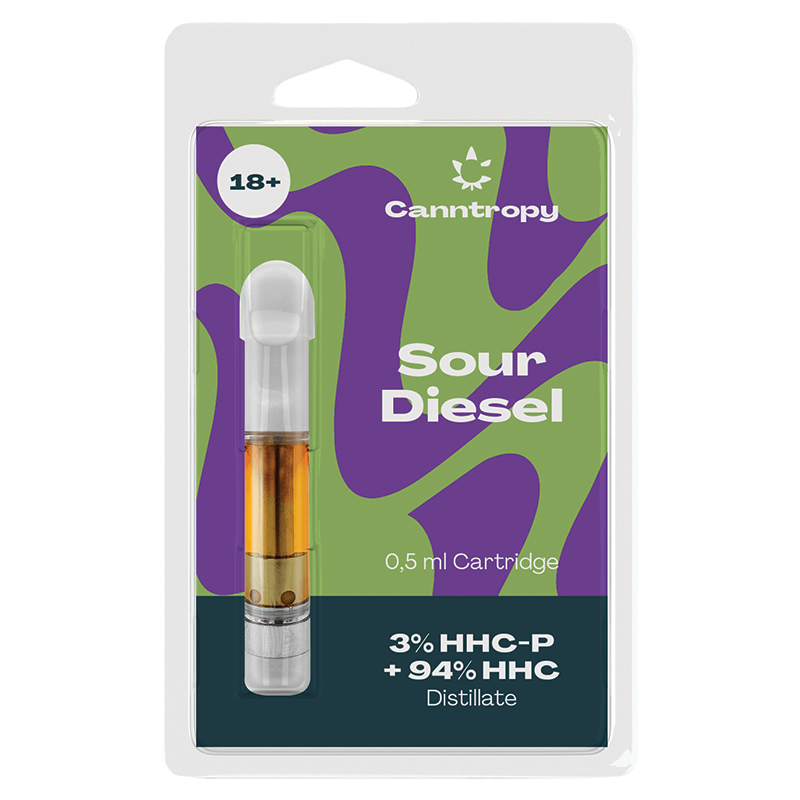 Cartucho Canntropy HHC Blend Sour Diesel, 3% HHC-P, 94% HHC, 0,5 ml