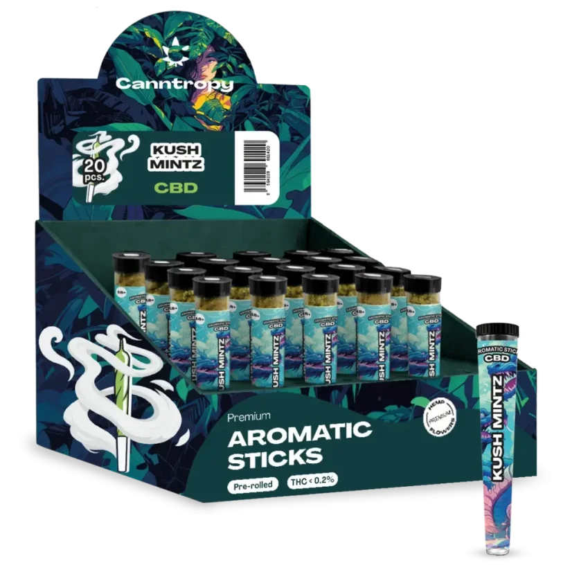 Canntropy CBD Prerolls Kush Mintz, Display box 20 pcs
