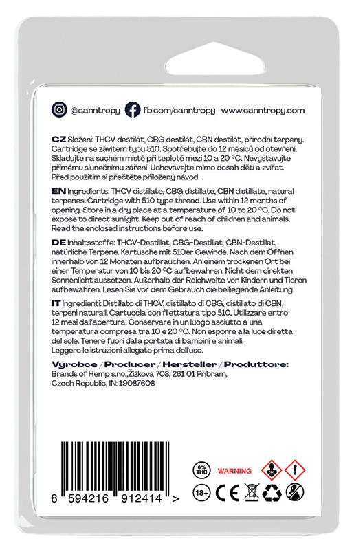 Canntropy THCV Patrone Grüner Riss - 20% THCV, 60% CBG, 20% CBN, 1 ml