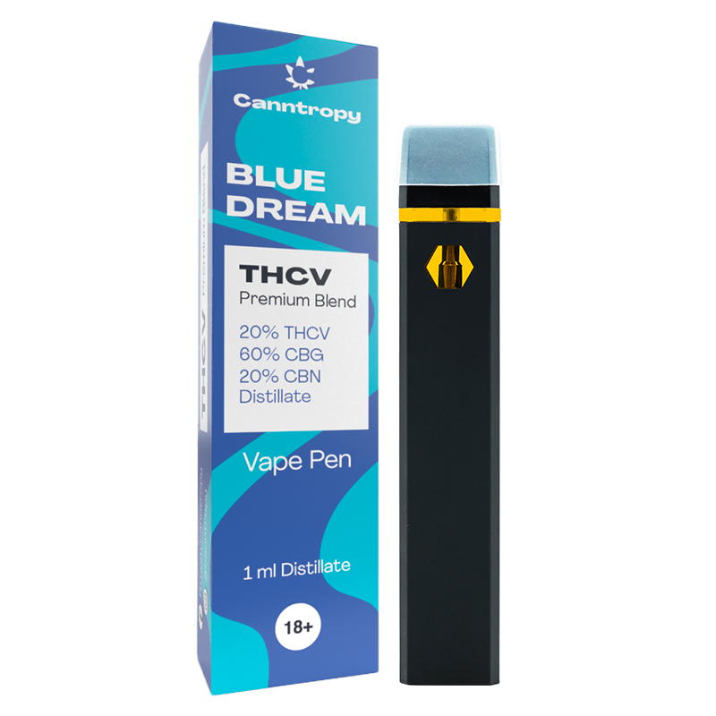 Canntropy THCV Vape Pen Blue Dream, 20% THCV, 60% CBG, 20% CBN, 1 ml