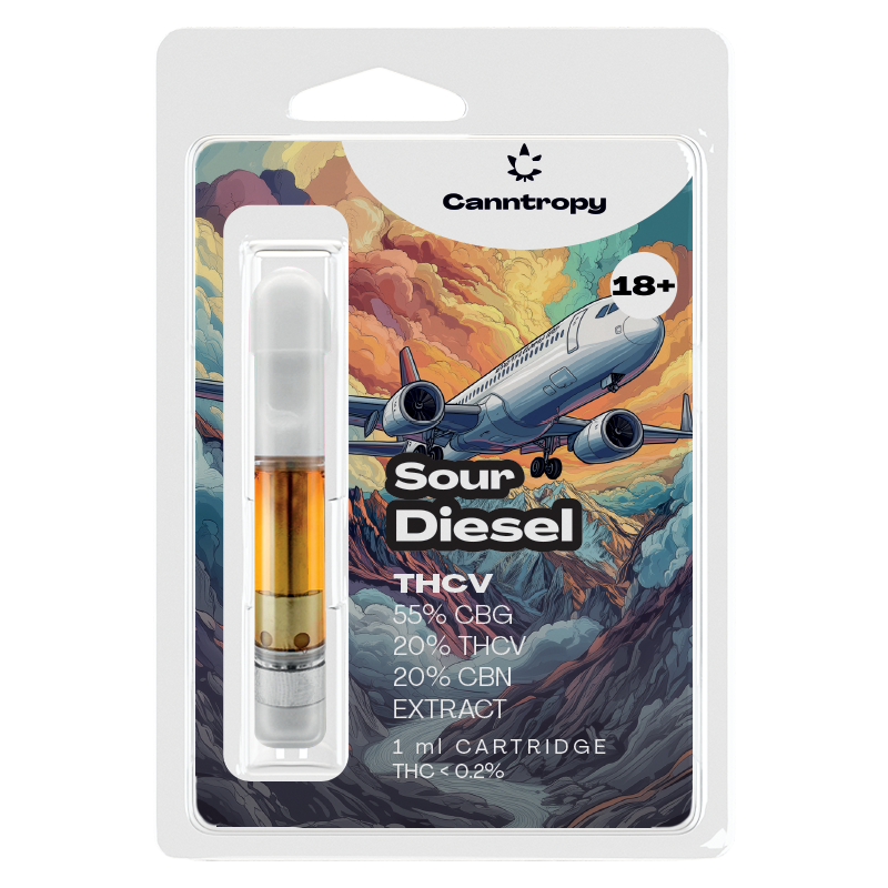 Canntropy Cartucho THCV Diesel Azedo - 20 % THCV, 60 % CBG, 20 % CBN, 1 ml