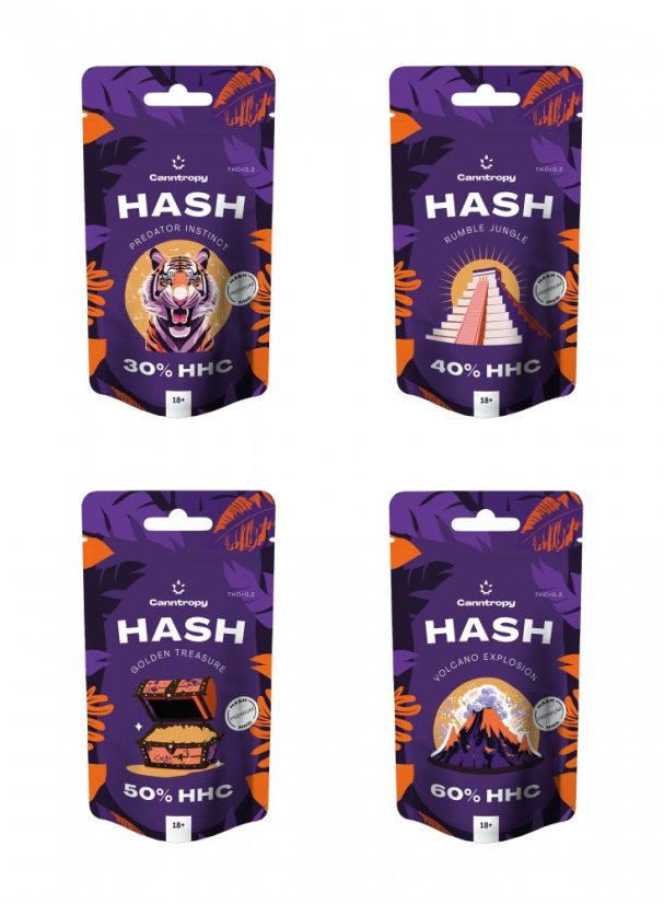 Canntropy HHC Hash bundle 30 līdz 60%, viss vienā komplektā - 4 x 1g līdz 100g