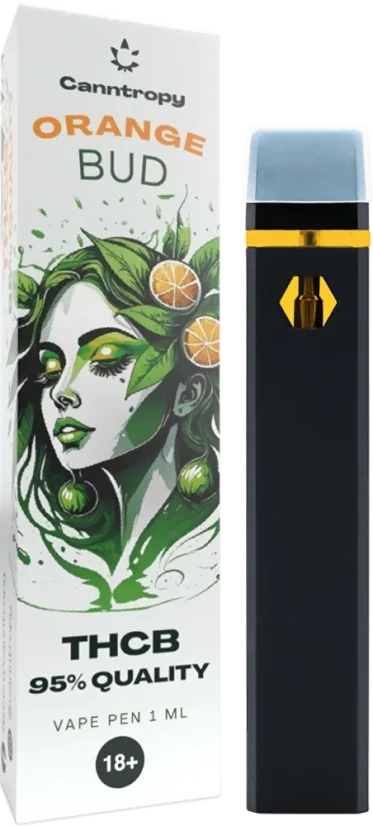 Canntropy Penna per svapo monouso THCB Orange Bud, qualità THCB 95%, 1 ml