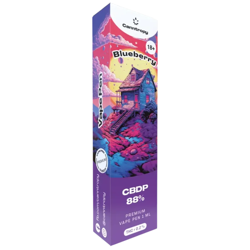 Canntropy CBDP Vape Pen Blueberry, qualità CBDP 88%, 1 ml