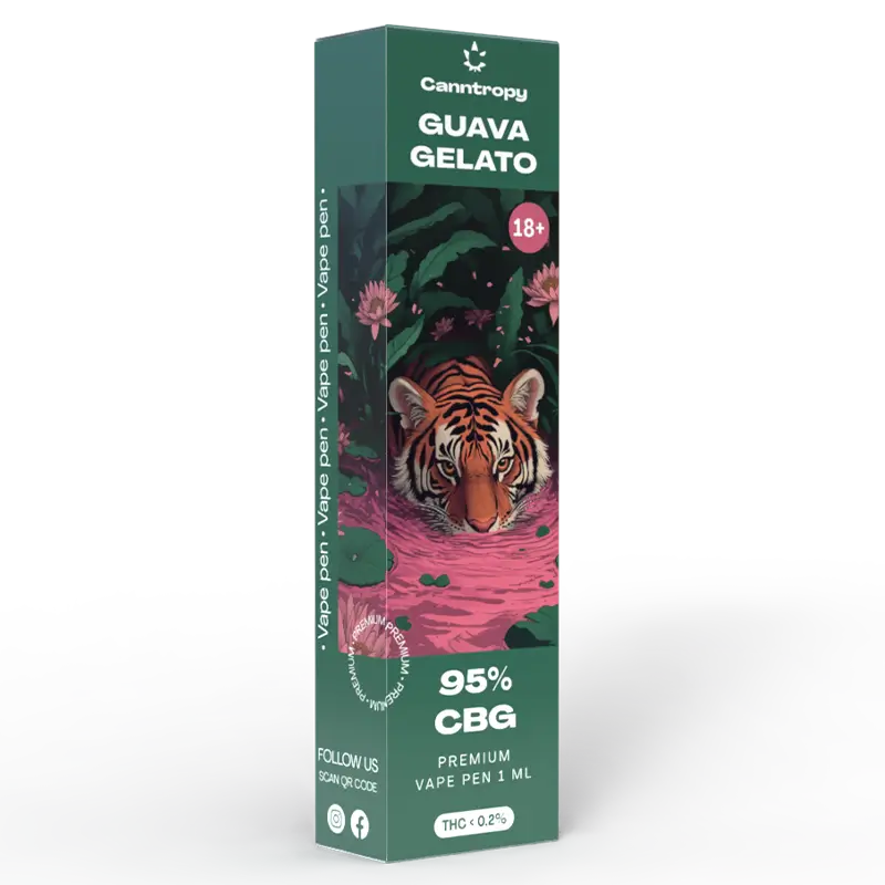 Canntropy CBG Vape Pen Guava Gelato, 95 % CBG, 1ml