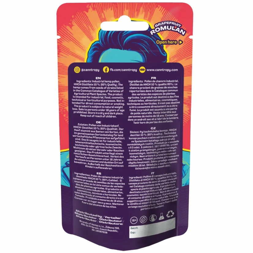 Canntropy HHCH Hash Grapefruit Romulan, HHCH 95% ποιότητας, 1 g - 5 g