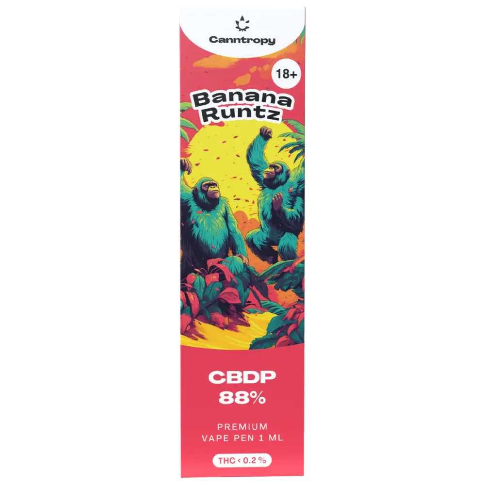 Canntropy CBDP Vape Pen Banana Runtz, CBDP 88% quality, 1 ml