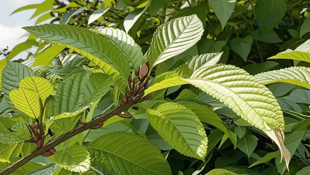 Leaves of the Mitragyna speciosa plant, from which kratom comes